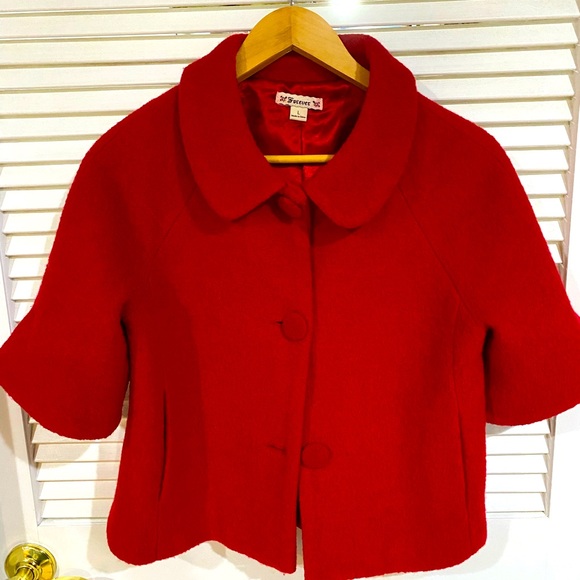 Cropped Boiled Wool Jacket - Picture 1 of 7